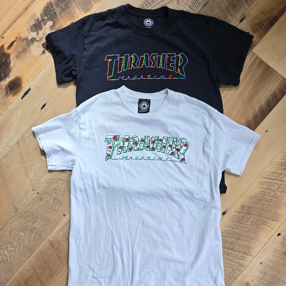Pair (2) Thrasher T-Shirts Size Medium